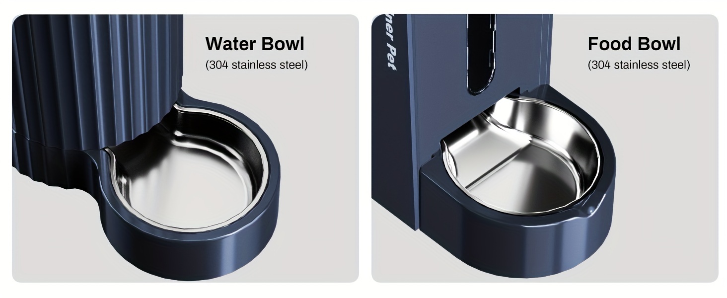 Automatic Gravity Cat Food Feeder And Water Dispenser Stainless Steel Two-in-One Set Large Capacity Dispenser for Pets Dogs, Puppies, Kittens