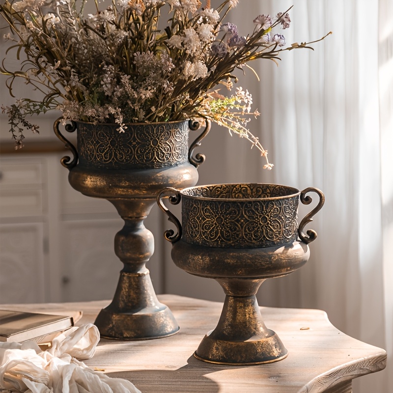 Light Luxury High-End Vase Decor for Living Room, Balcony, Courtyard, Garden, Floral Arrangement, Office Desk Vase * Succulent Dried Flower Pot