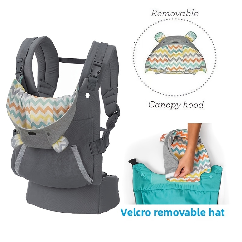 The 4-In-1 Baby Carrier Is Ergonomically Designed for Infants to Toddlers Weighing 7-22 Pounds (Approximately 3.2-10.9 Kg) - Suitable for All Positions, Promoting Healthy Hip Development, And Features an Adjustable Removable Hood