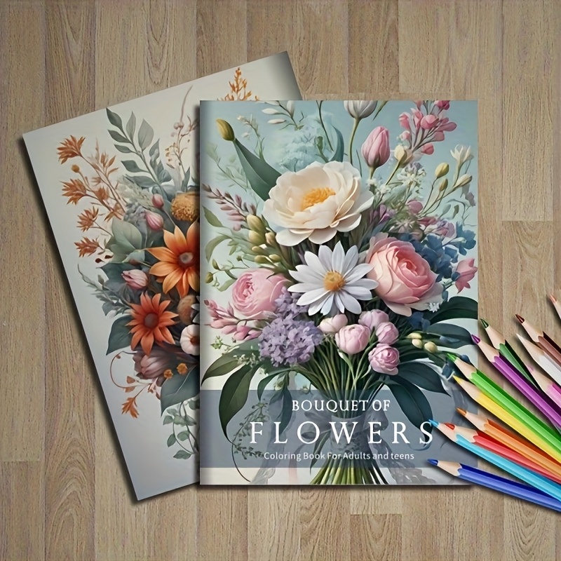 Image of Deluxe Floral Coloring Book For Adults And Teens - 20-page Upgraded Edition, Relaxing Coloring For Emotional Release, 2026, New Year, Ideal Gift For Birthdays, Holidays, Etc.