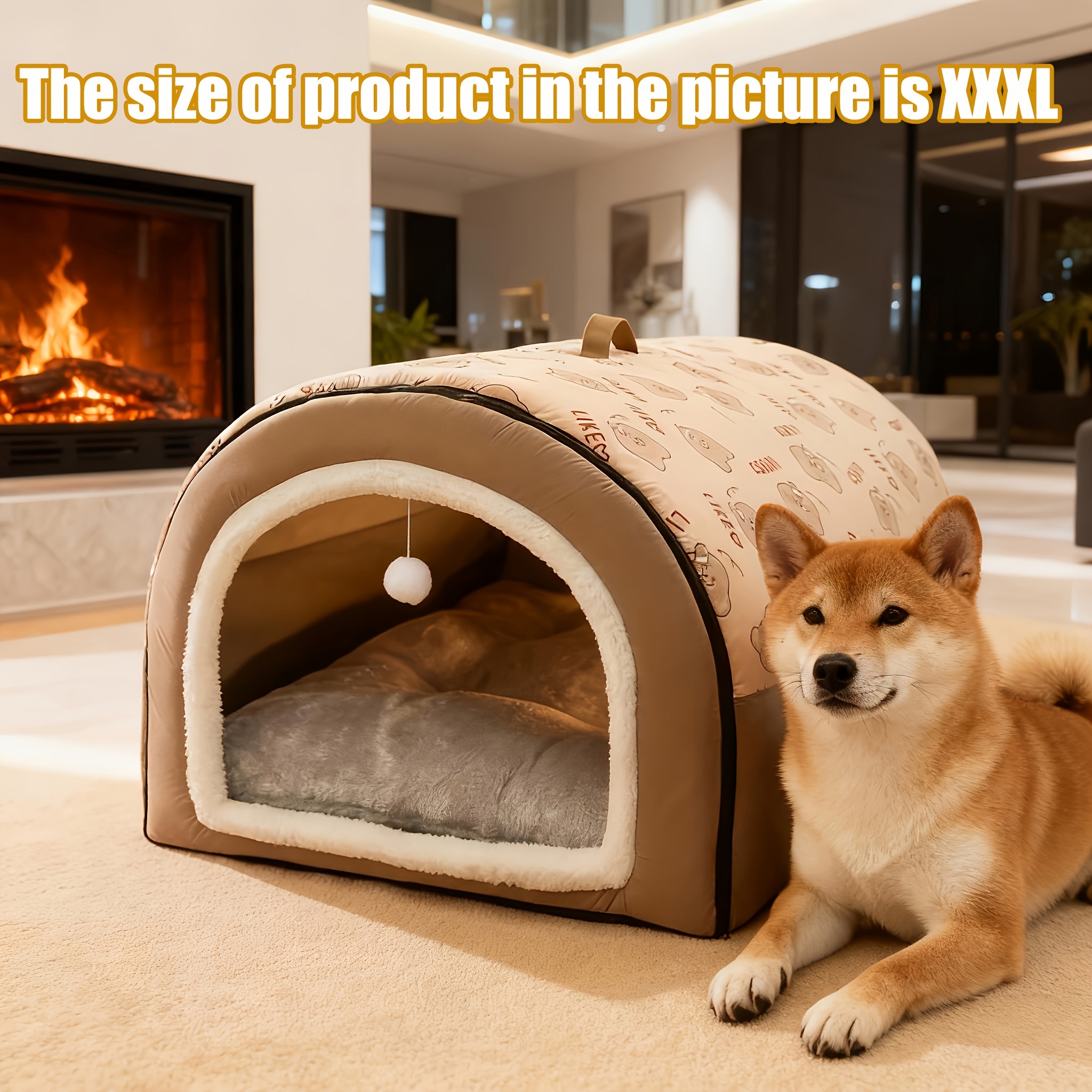 Groot Huisdierhuis, Extra Groot Ruimte, Zacht en Comfortabel, Multifunctioneel, Geschikt voor Alle Seizoenen