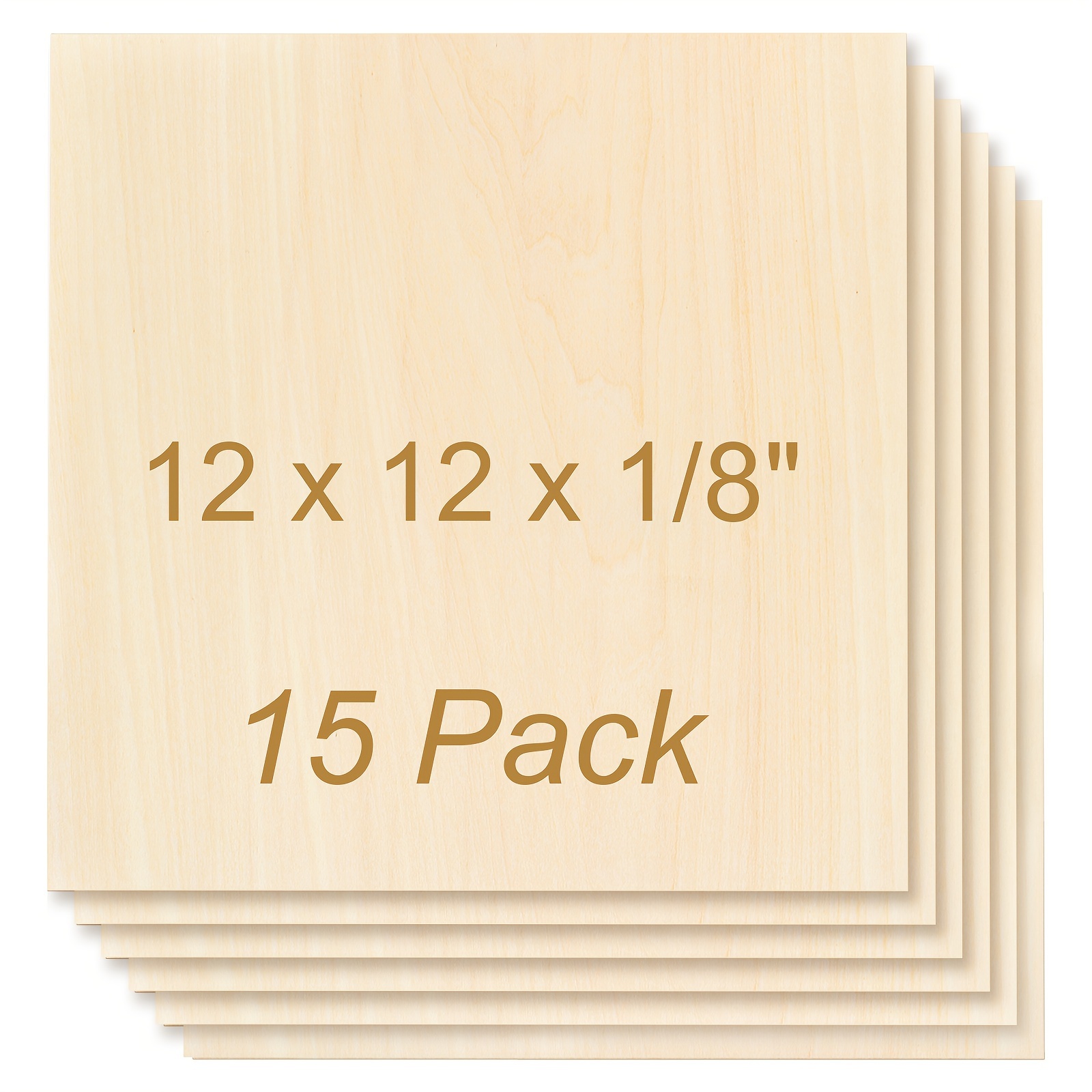 

Tocome 15 Pack 3mm Basswood Plywood 12 X 12 X 1/8" Plywood Sheets For Laser Cutting Engraving 305x305x3mm Laser Bass Wood Boards For Crafts Laser Projects (12x12x1/8", 15 Pcs)