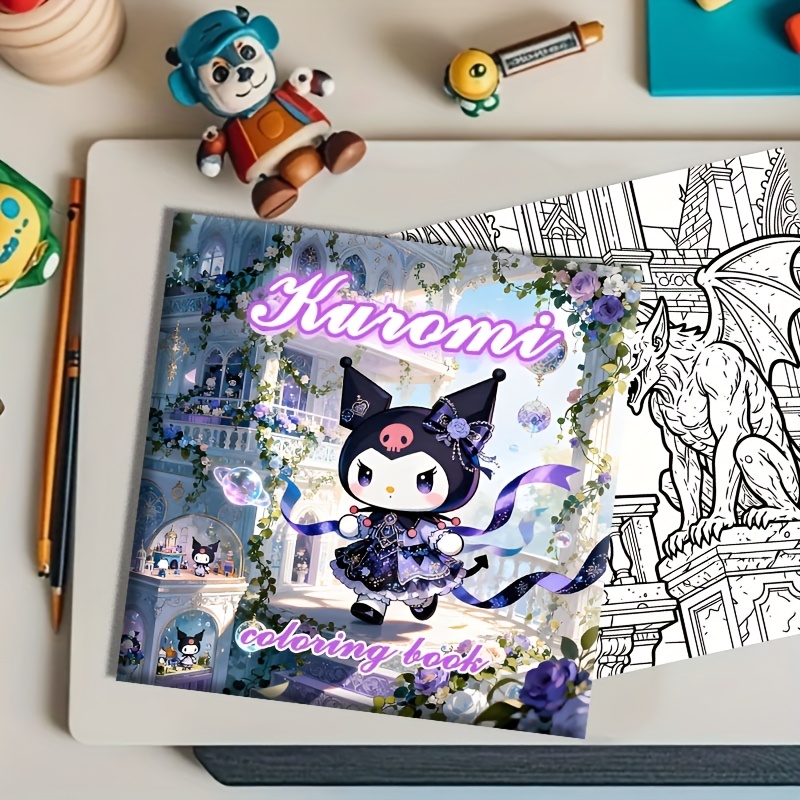 Image of Kuromi Castle Diy Coloring Book With 20 Thick Pages - Kuromi Themed Activity Suitable For &, /christmas Gift, Coloring Pages