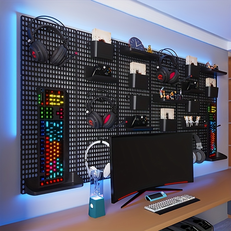 Schwarzes Stecktafel-Kombi-Set mit Schreibtisch-Organizer, multifunktionaler schwarzer Stecktafel-Wandorganizer für Bastelräume/Büros, bietet Wandaufbewahrungslösung