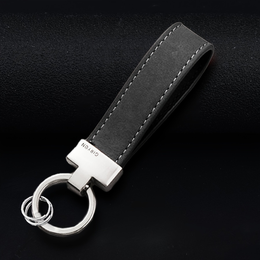 Image of 1pc Of Stylish Suede-like Microfiber Leather Keychain, Unisex Design, Cool And Fashionable Car Keychain, Car Keyring, Minimalist Keychain Lanyard, Suitable For Men And Women, Durable With A