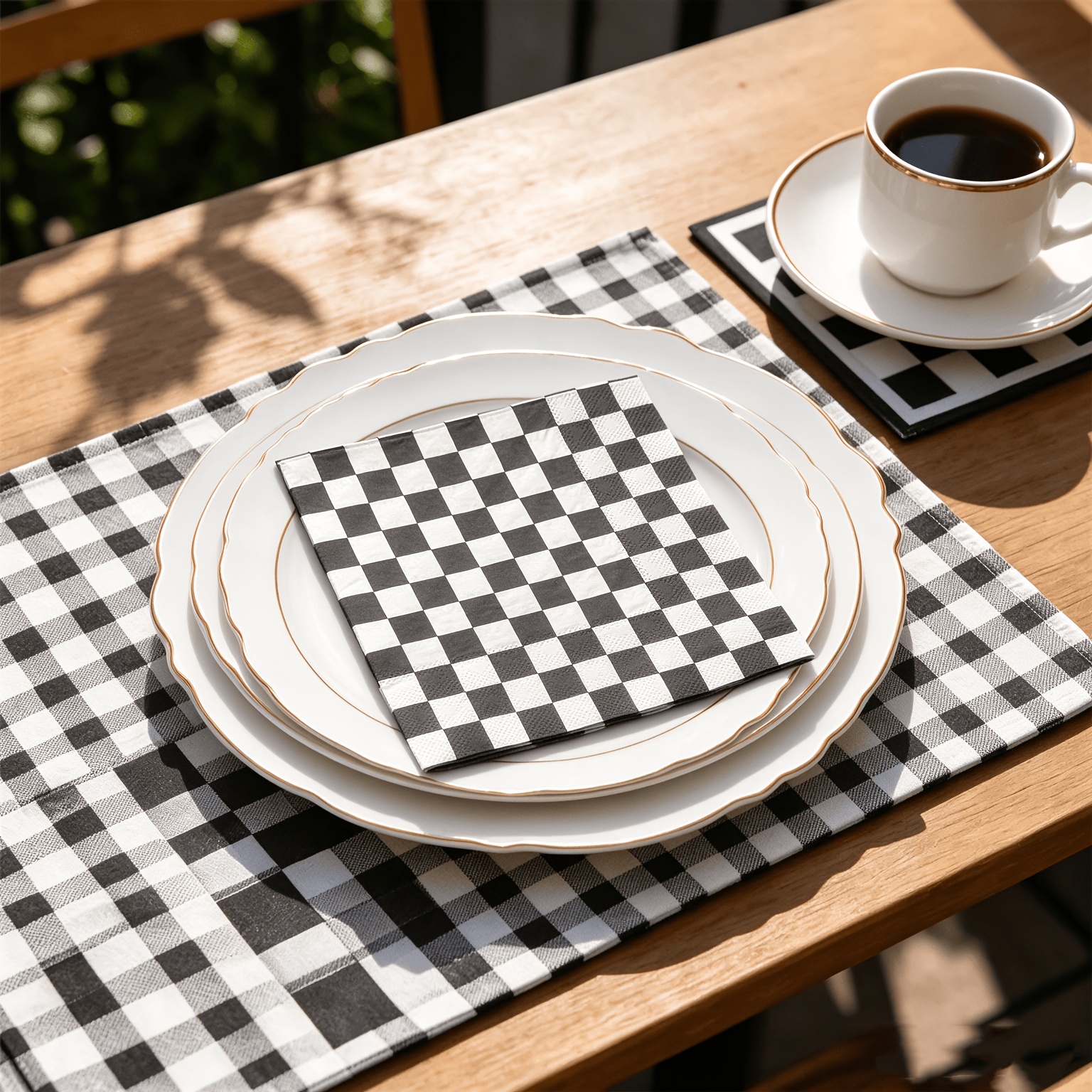 TEMU 20/checkered Pattern Black And White Napkins - Disposable Racing Flag Style Napkins, Suitable For Parties, Dinners, Bars, Weddings, Picnics,