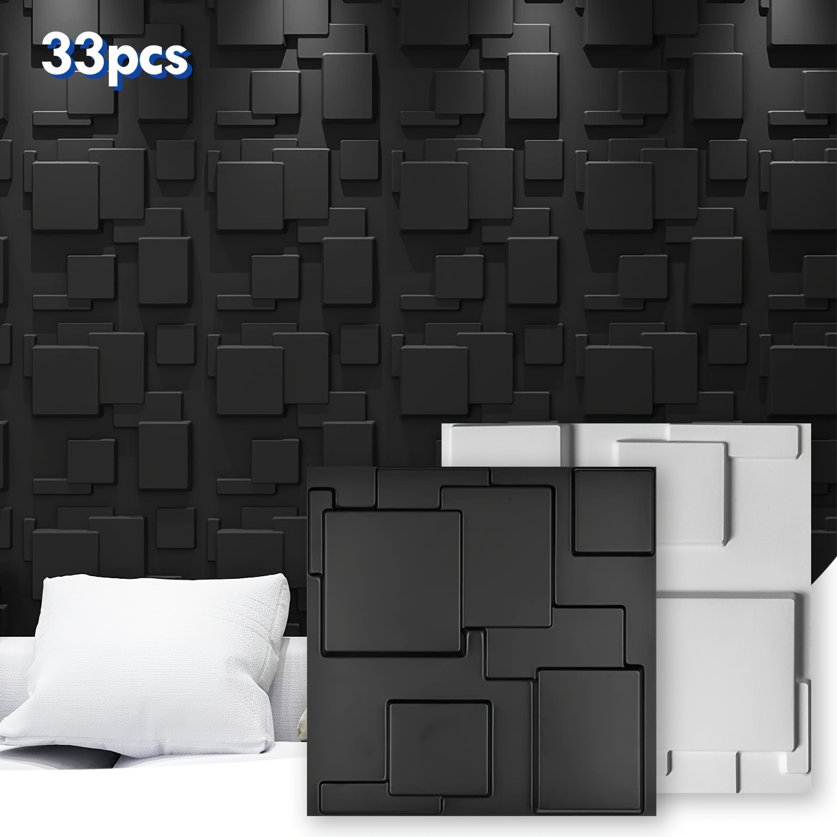 

33pcs 3d Wall Panels, Pvc Faux Stone Wall Decor For Living Room, Bedroom, Kitchen, Tv Background, Wall - 11.8"x11.8