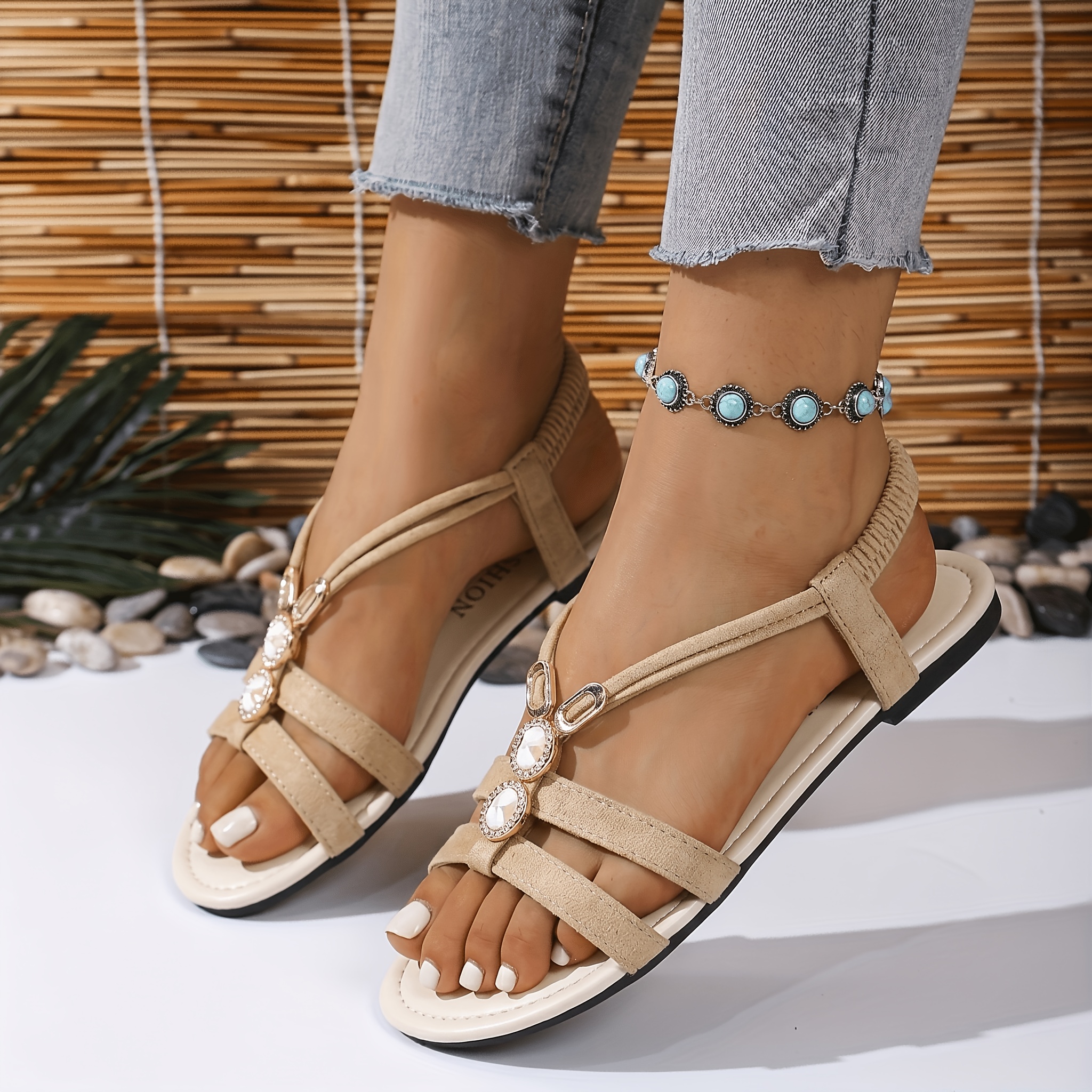TEMU Women's Flat Slip-on Sandals, Perfect For Summer Vacations., Women Shoes