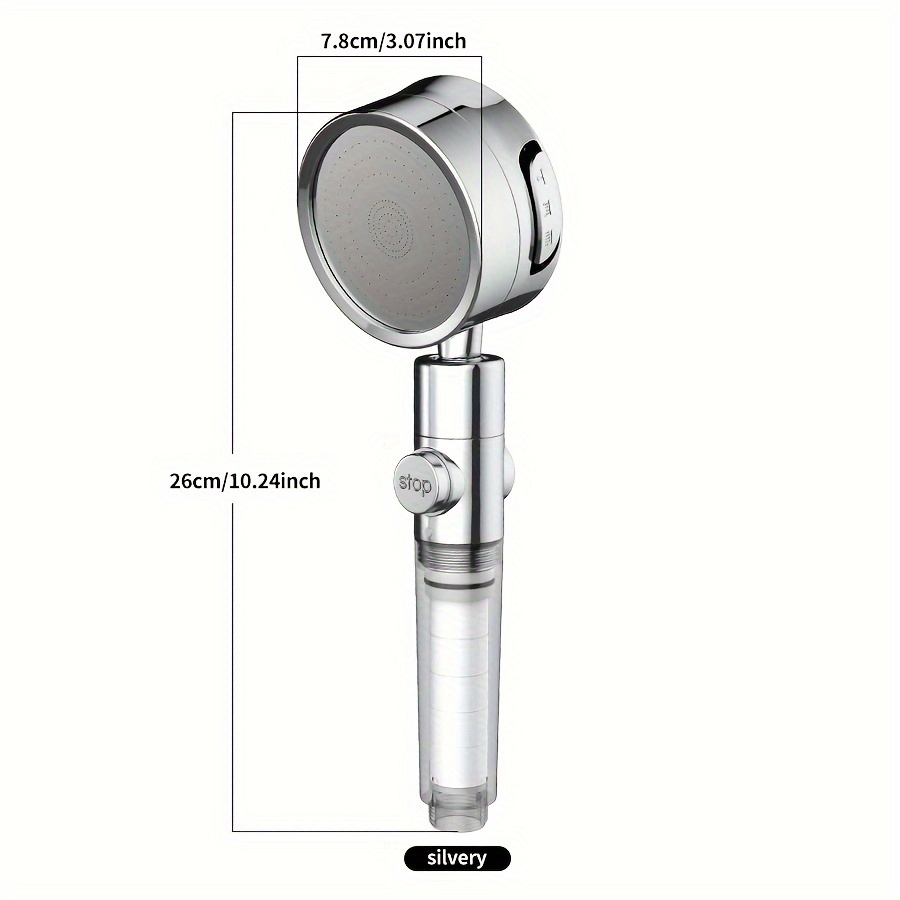 Image of 1pc Filtered Showerhead, Three-speed Adjustable Super Pressurized Household Bath Shower Faucet, Adjustable Angle Showerhead, Bathroom Additions, For Shower Use , No Hose, No Holder For Shower Use