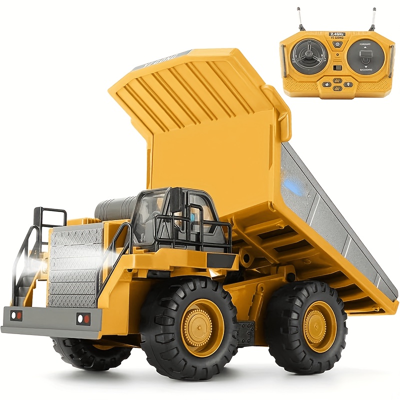 TEMU Camion à benne 9 canaux en alliage 1:24 : RC de , carrosserie en métal robuste pour un amusement de construction , idéal comme cadeau pour Noël,