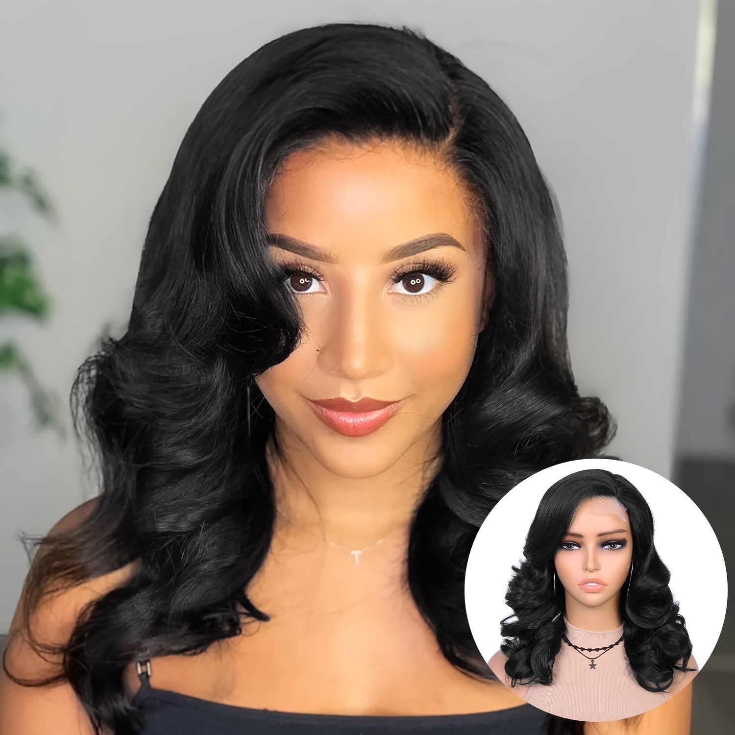 Short wavy on sale synthetic wigs