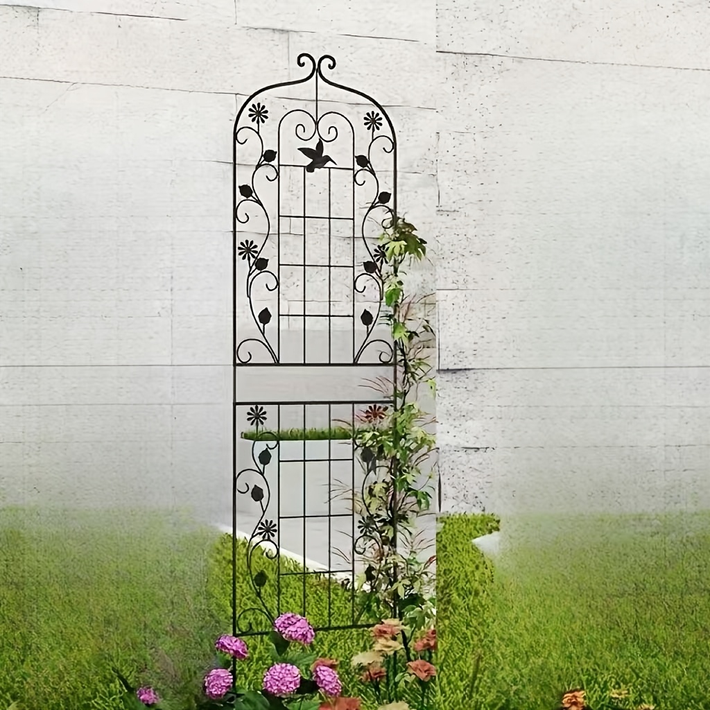 

Room Decor 1pc Trellis For Climbing Plants, Outdoor Garden Decorative Metal Fence, Rose Ivy Vine Flower Support, Artistic Yard Art