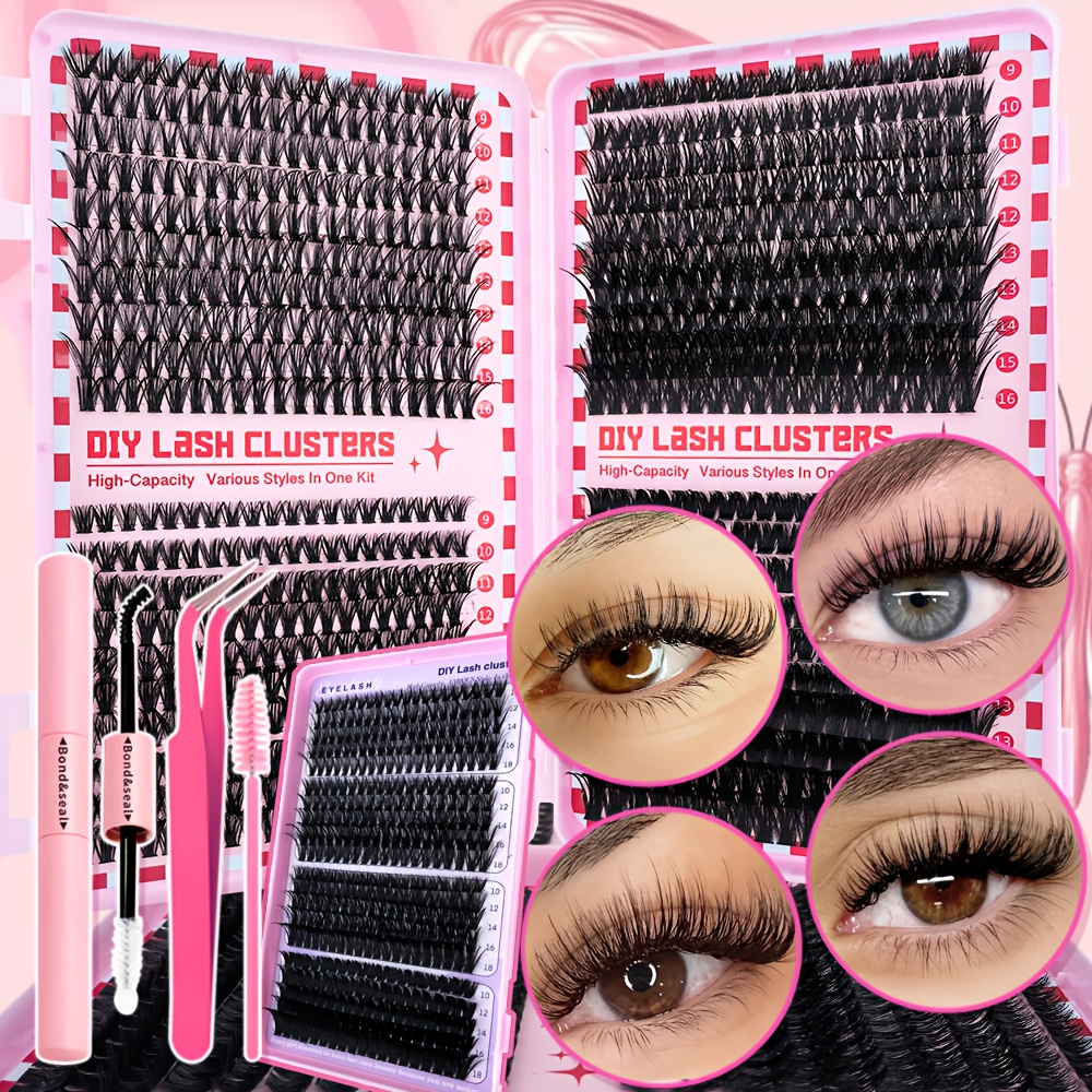 large capacity eyelash book set eyelash extension kit 400pcs 800pcs 3468p cluster lashes suitable for weddings valentines day and daily   to your   and   beginners