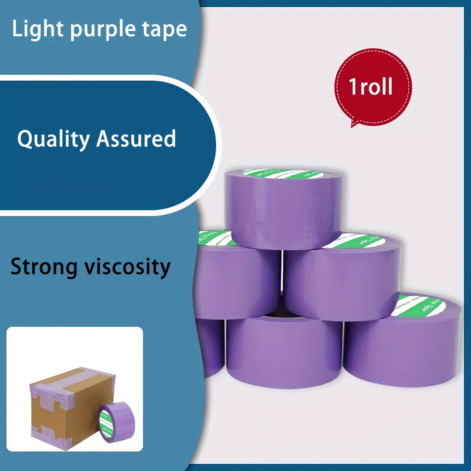 

1pc Of Light Purple Packaging Tape, 1.85 Inches Wide, 40 Yards Or 80 Yards Long, With A Thickness Of 2.0 Mil, Suitable For Furniture Storage, Office, And Personalized Packaging Of Gift Boxes.