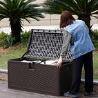de almacenamiento exterior | impermeable y resistente a los rayos uv | organizador rectangular multiusos con cierre de pestillo | ideal para cojines de patio, herramientas de jardinería, accesorios de piscina | material | diseño seguro y portátil, para almacenamiento exterior, , armario, estante para almacenamiento exterior