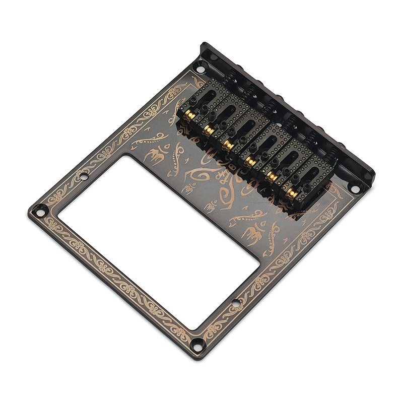 1pc Black Alloy Guitar Bridge Roller Saddle with Humbucker Hole, TL Style, 101x89mm, 10. 5x5 Inch, Electric Guitar Bridge Accessory
