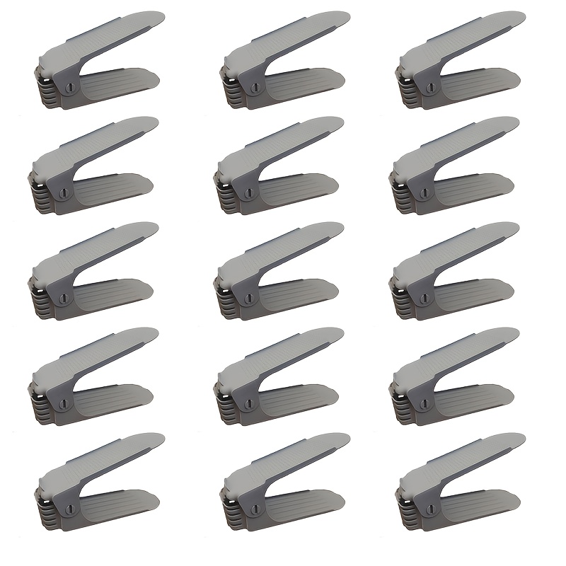 TEMU Boîte de rangement pour chaussures à plusieurs niveaux, 15 pièces, hauteur réglable, organisateur de chaussures, convient pour armoire, entrée,