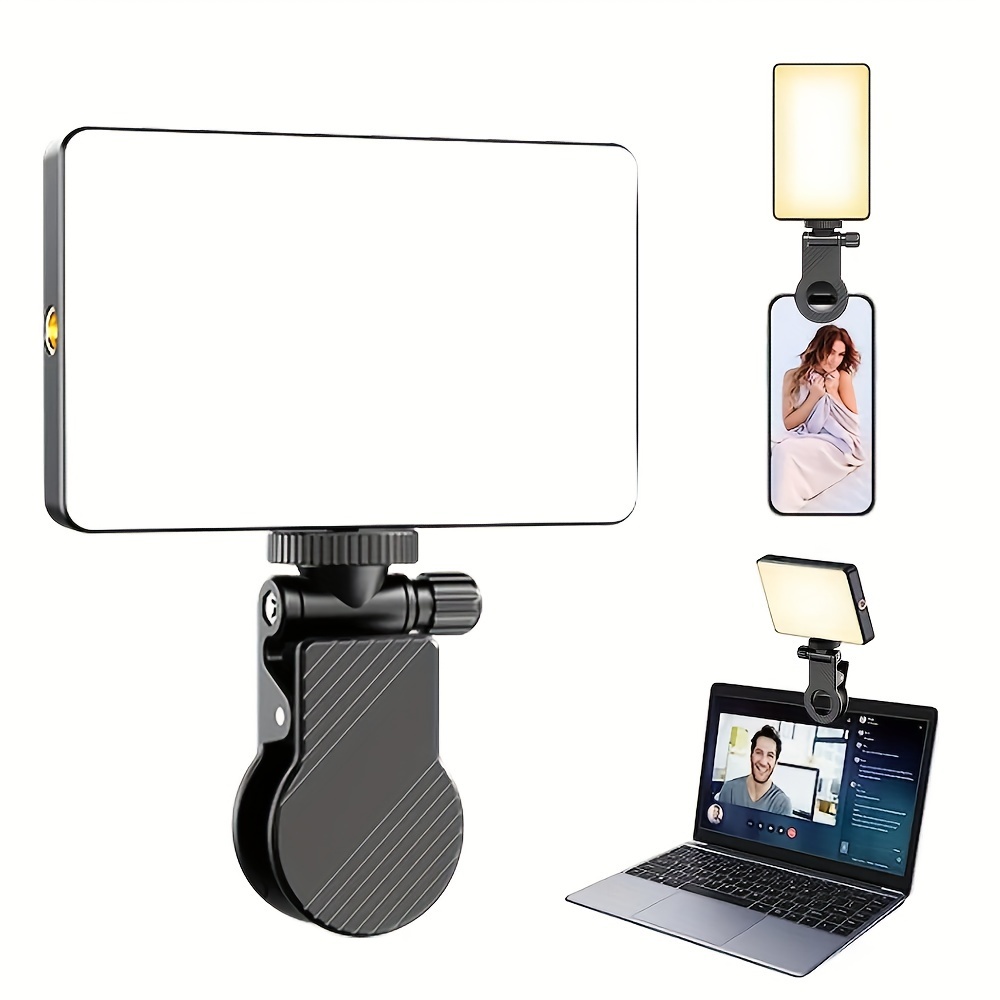 

Selfie Pocket Light, Phone Light With Front & Back Clip, 90 Led Portable Light With 3 Light Modes, Color Temperature Between 3000-6500k 2000mah Rechargeable Video Light For Makeup, Live Stream, Vlog