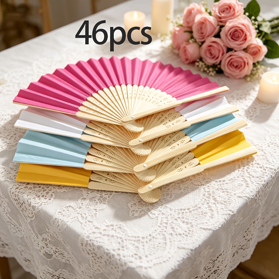 TEMU Personalized Custom Mixed Color Folding Paper Fans, Wedding Favors, Birthday Party Decorations, Wedding Supplies, Party Activities, Home Decor,