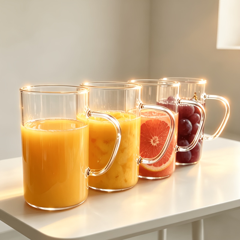 TEMU Ensemble de 3/4 tasses de 600 ml en verre borosilicaté à haute teneur en borosilicate avec poignées, tasses à eau de grande capacité, tasses à