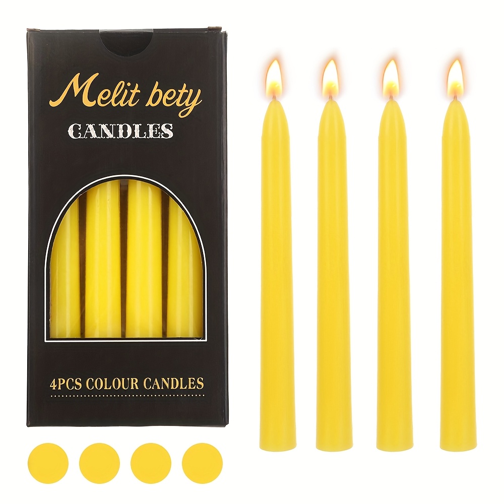 Confezione da 12 Candele Arancio e Nere con Luce 4,5X4,5 cm