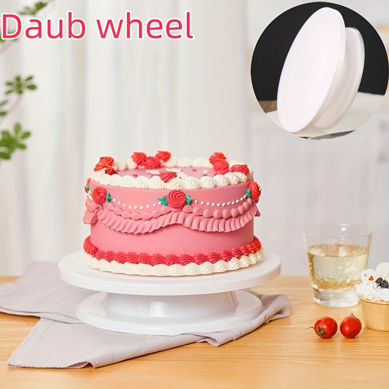 

Plastic Cake Decorating Turntable, 10.8-inch Rotating Cake Stand, Food-safe Icing Spreading Sculpting Platform With Non-slip Base For Dessert Decoration And Display