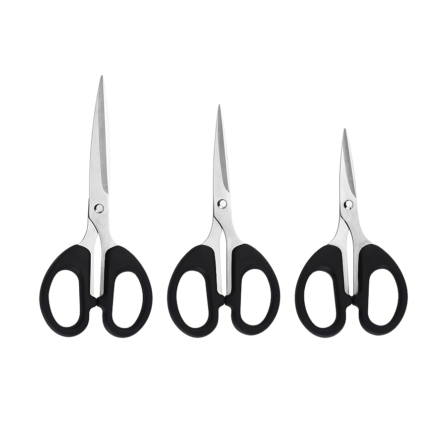 Image of 3pcs Craft Scissors Set - Durable Stainless Steel , Ergonomic Handles Provide - Ideal For Office, Home, Sewing, Paper And Art Projects