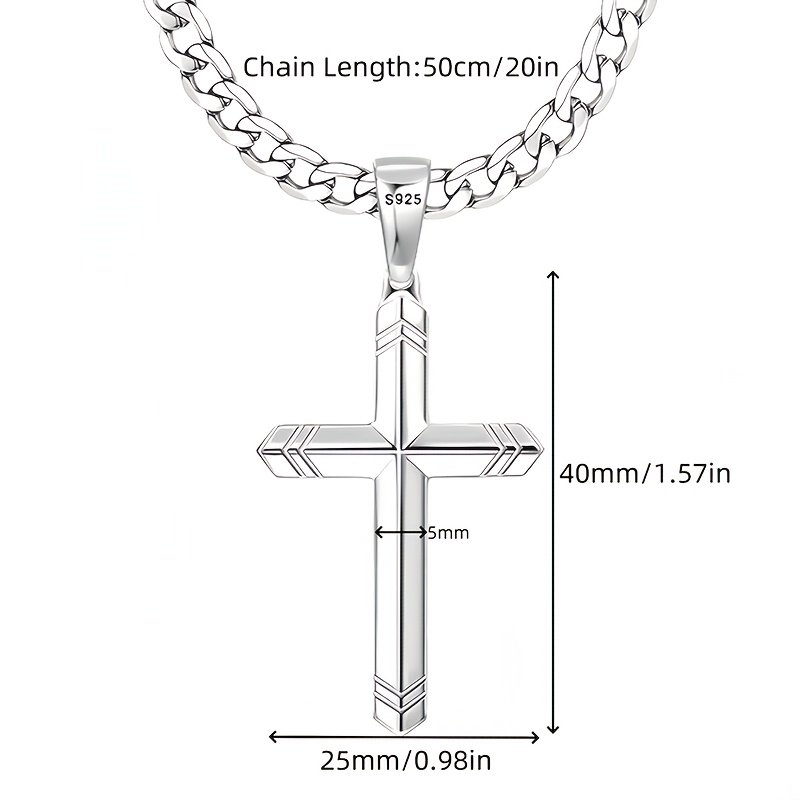 Image of A For Women Featuring An Engraved Arrow Cross, Combined With A Cuban Chain, Stylish And For Casual Daily Wear Or Hip-hop Parties, Hypoallergenic, Perfect As A Gift For