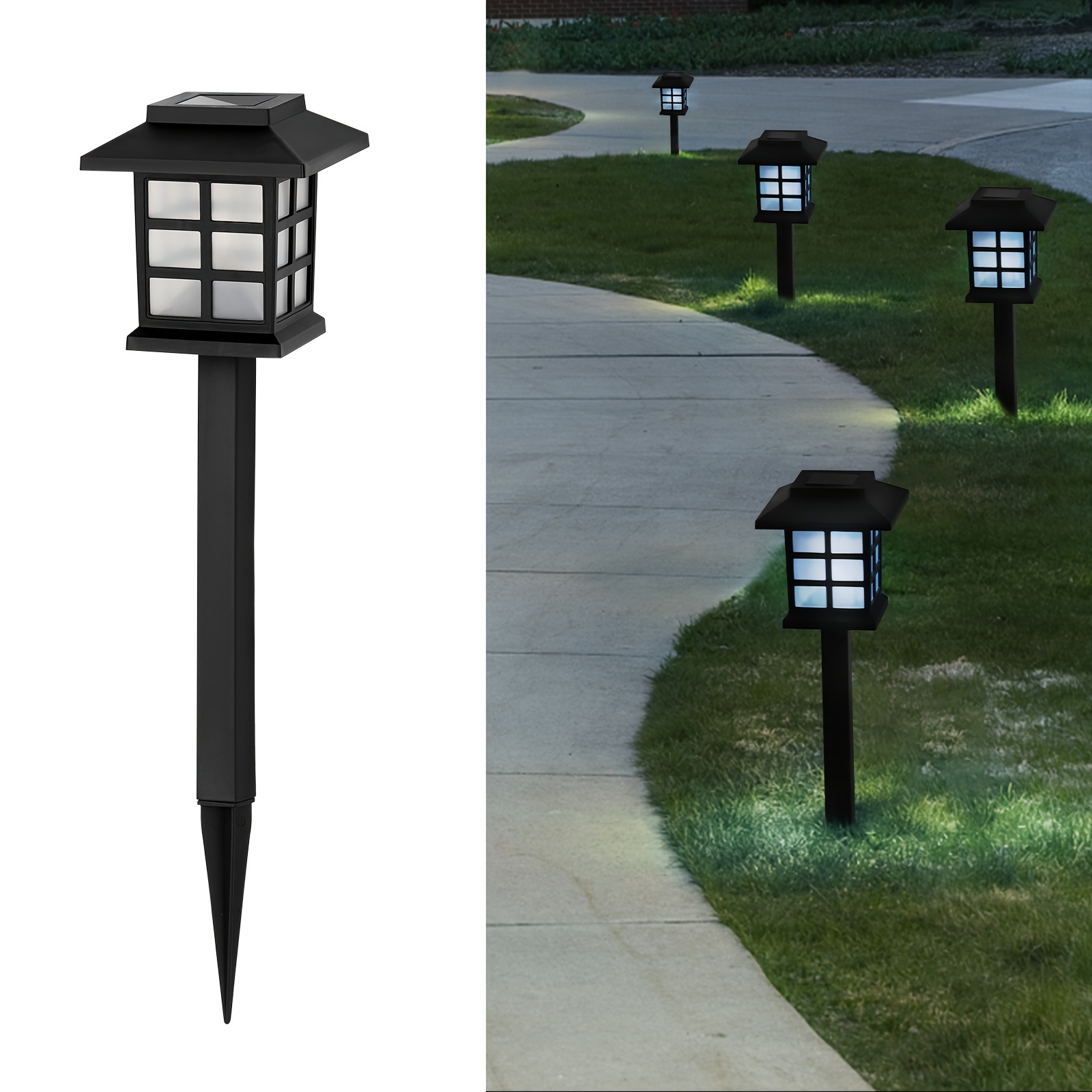 TEMU 12pcs Led Solar Outdoor Lights, Auto , Sturdy, Waterproof, Windproof, Rust-proof, Lighting Garden Lights, Warm Light/white Light/colorful, Solar