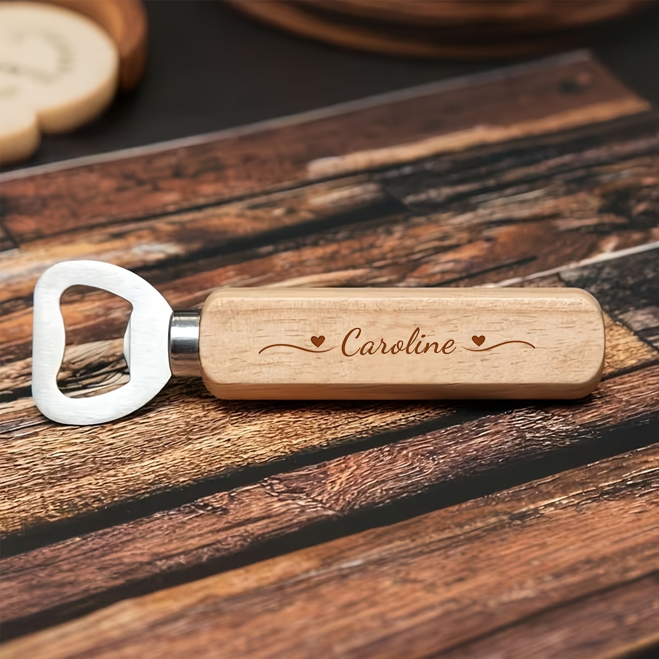 TEMU Ouvre-bouteille en bois personnalisé, Ouvre-bouteille en bois sculpté personnalisé, Cadeaux d'invités de mariage, Cadeaux de fête, Sculpture sur