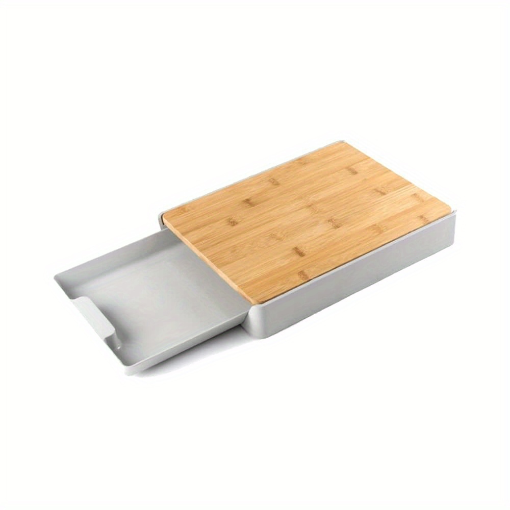 WIEZ Bamboo Cutting Board with Tray – Multi-Functional, Hanging Design for Vegetables and Meat, Ideal for Home, Apartment, and Restaurant Use, Perfect Mother'S Day or Housewarming Gift, Kitchen Cutting Board, Versatile Kitchenware, Natural Bamboo Material