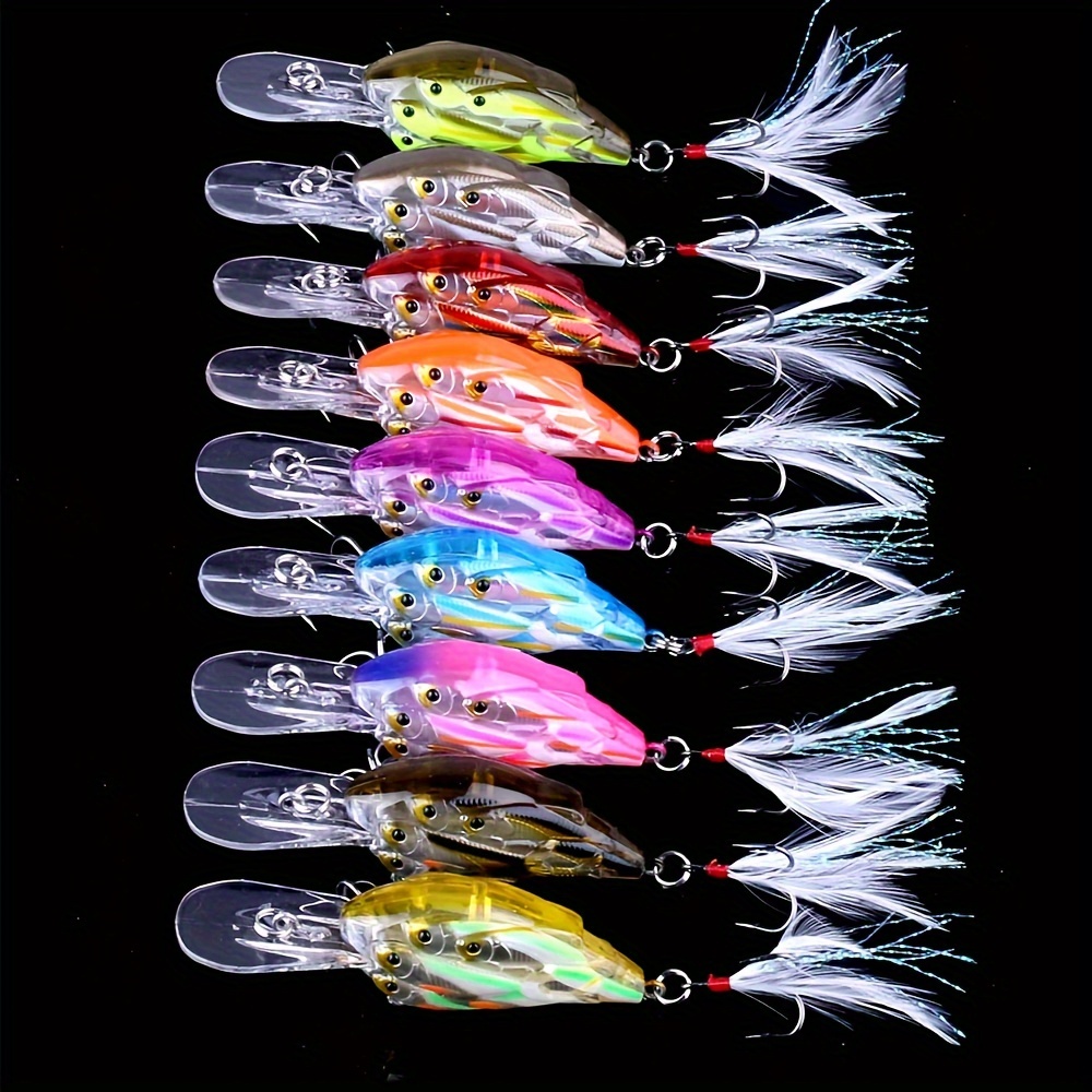 

9pcs Hard Bait Minnow Lure With Treble Hook Life-like Swimbait Fishing Bait 3d Fishing Eyes Crankbait Lure Wobbler For Bass Trout Walleye Pike Perch