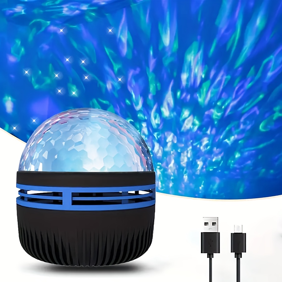 Innosinpo 1pc USB Powered LED Crystal Magic Ball Lamp with Water Ripple Effect, Standalone Plastic Black Light with Remote, Ideal for Commercial Spaces, Bedroom Ambiance, and Holiday Decor, Perfect Christmas Gift for Office, Bedroom, Hotel, Party, Restaurant Decoration