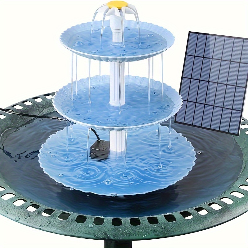 

Aisitin 3.5w Solar Fountain For Bird Feeder Set, Blue Decorative Fountain, 3 Tier Outdoor Bird Feeder, Bird Bath And Diy Solar Fountain For Bird Feeder Garden Decoration, Detachable