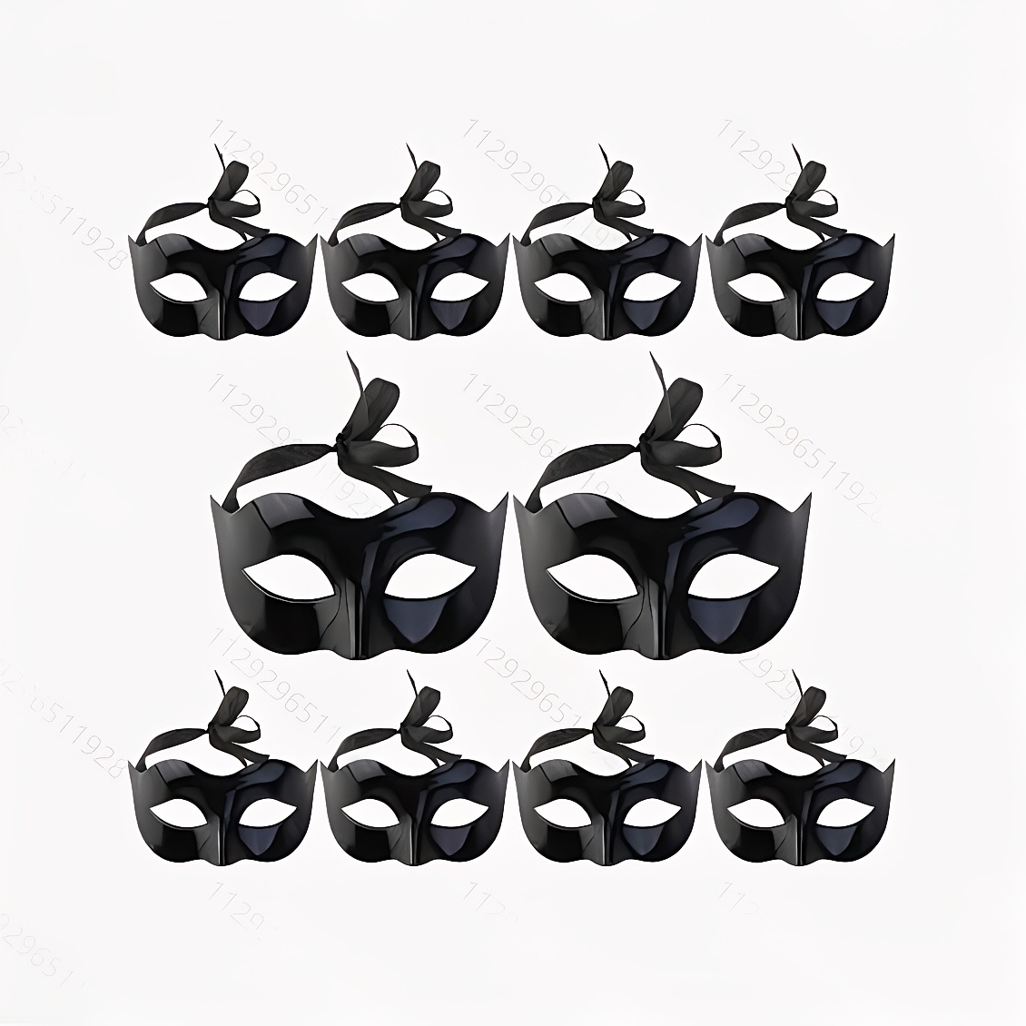 Black Shiny Half-Face Venetian Mask