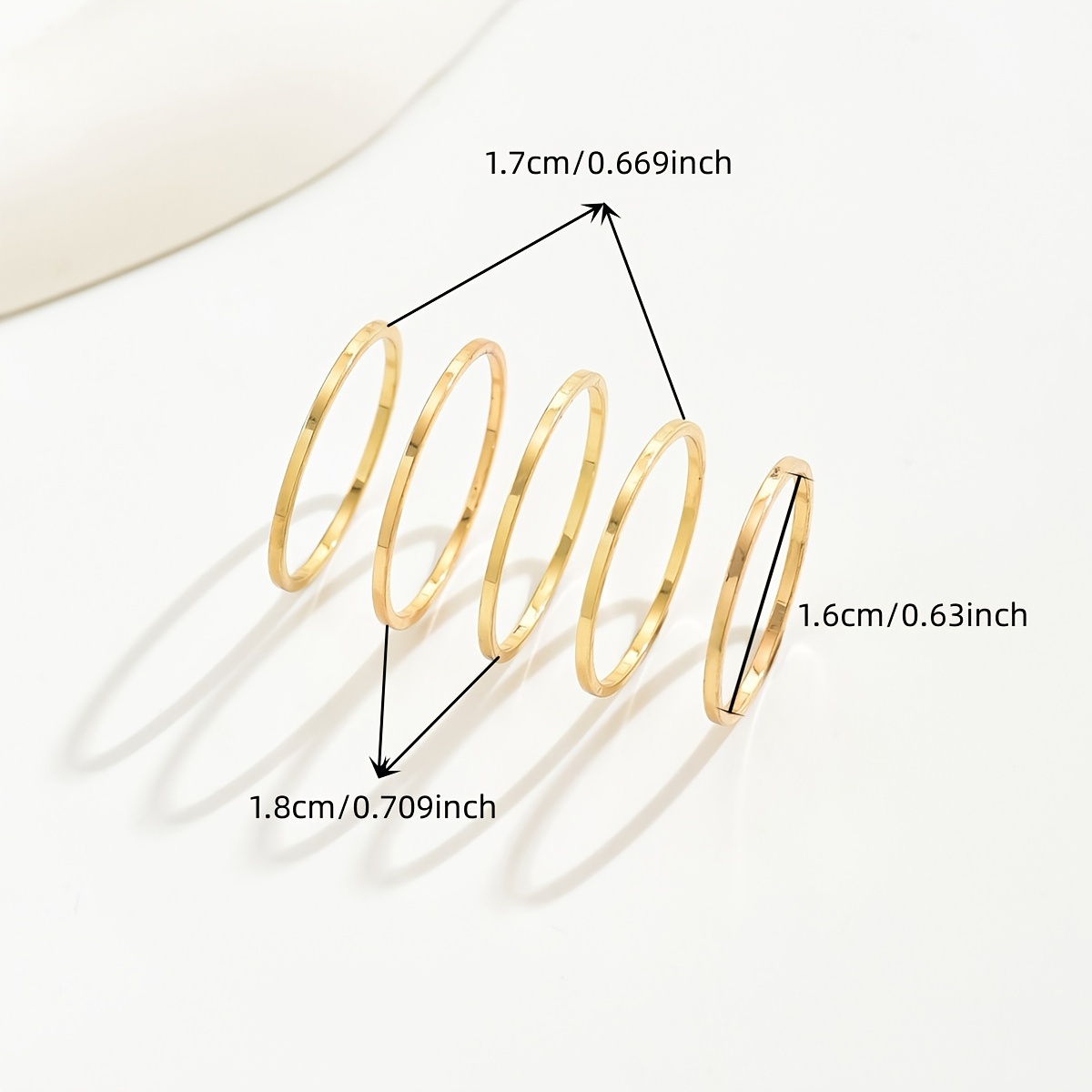5Pcs Set Plain Rings Minimalist Jewelry