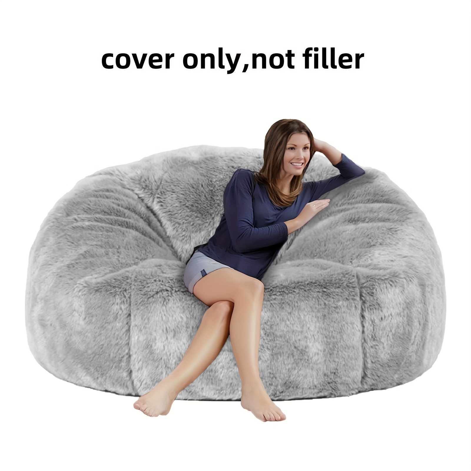 1pc contemporary pet-friendly large adult bean bag chair cover