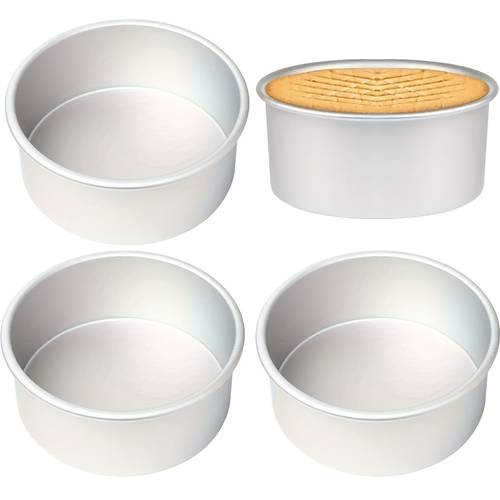 3pcs 7 inch circular aluminum fixed cake tray anodized anti sticking baking tool uniform heat transfer high temperature resistant for use in ovens suitable for birthdays weddings and layered cakes essential for home baking