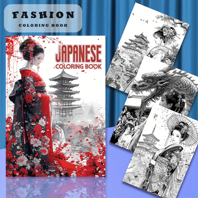 

Deluxe Japanese-inspired Coloring Book For Adults - , 22 Pages | Perfect Relaxation Gift For Birthdays & Holidays