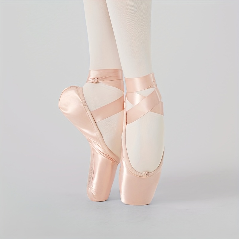 Image of Daydance Women & Professional Ballet Pointe Shoes With Ribbons - Square Toe Shoes, Satin Dance Shoes With Ballet, Sole & For Closure - Professional Pointe For Pointe Technique, Women Shoes