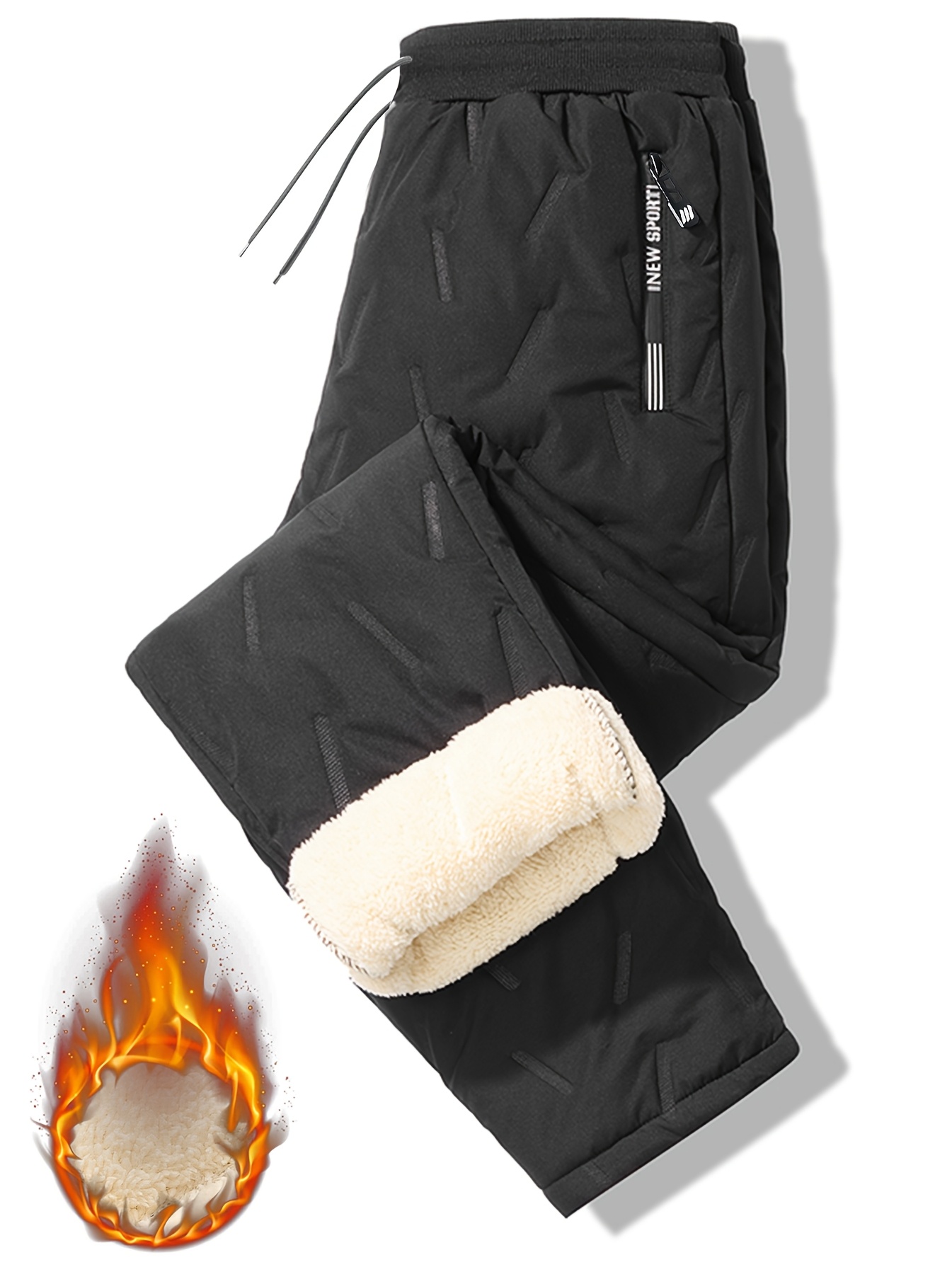 Men's Heavy-Duty Thermal Winter Pants - Extreme Cold Weather Skiing, Snowboarding, Cycling - Windproof, Leakproof Trousers with Drawstring Waist - Thick Non-Stretch Fabric - Olive Green - for Outdoor, Gym, Everyday, Winter Clothes, Outdoor Adventure Clothing, Cold Weather Apparel, Plush Lined, Windproof Fabric, Sporty Design, Casual Wear, Durable Construction, Active Lifestyle, Men’S Clothing