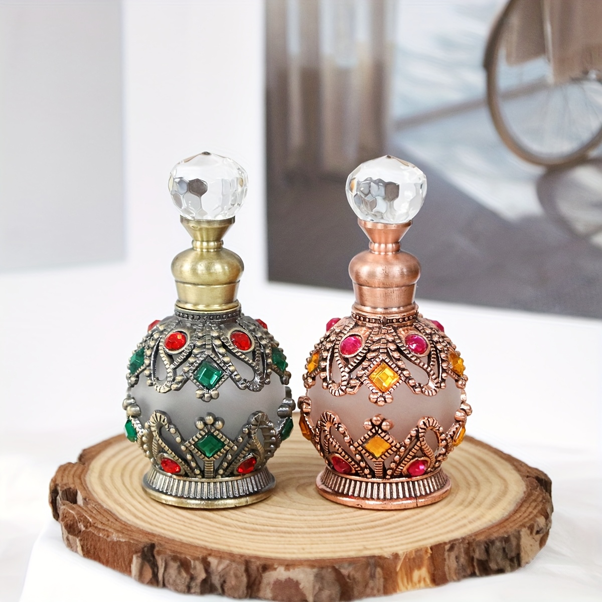 TEMU Contains 2 Bottles - 0.5 Ounces Vintage Perfume Bottles, Elegant Refillable Essential Oil Bottles, Suitable For Travel, Home Use, And As Gifts -