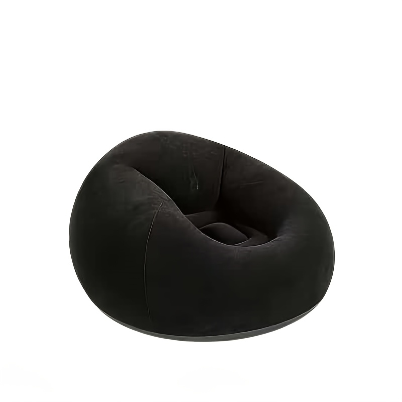 TEMU Flocked Inflatable Bean Bag Chair, Comfortable Inflatable Leisure Sofa For Indoor And Outdoor Use, Air Pump Not Included