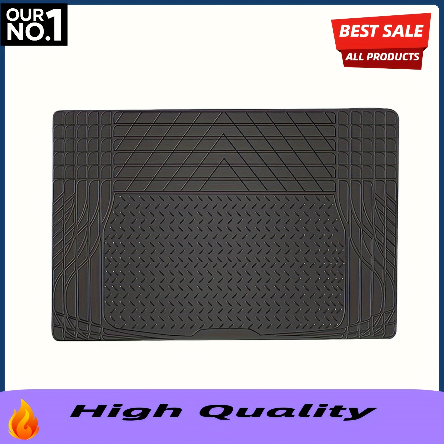 TEMU All Weather Pvc Car Trunk Pad, 47.2 Inches X Inches, Suitable For Suvs And Trucks, Easy To Clean And Durable, Textured Surface Ensures Stable Cargo, Black , Protection Pad