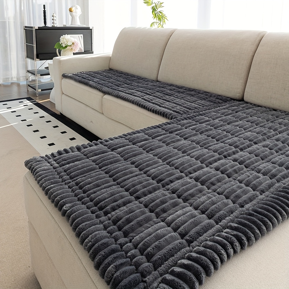 E-shop [Gestreift] 2er-Set Moderne Minimalistische Dicke Plüsch Sofakissen, Geeignet für Alle Jahreszeiten, Gestreifte Handwerkskunst,