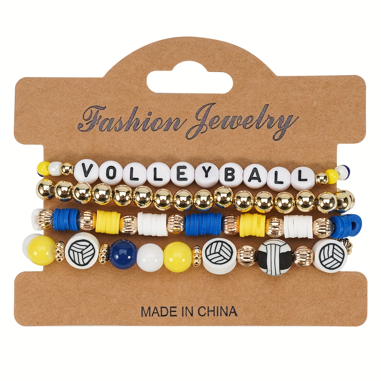TEMU Pulsera con de pelotas deportivas - Pulsera de cuentas de baloncesto, voleibol, fútbol, béisbol