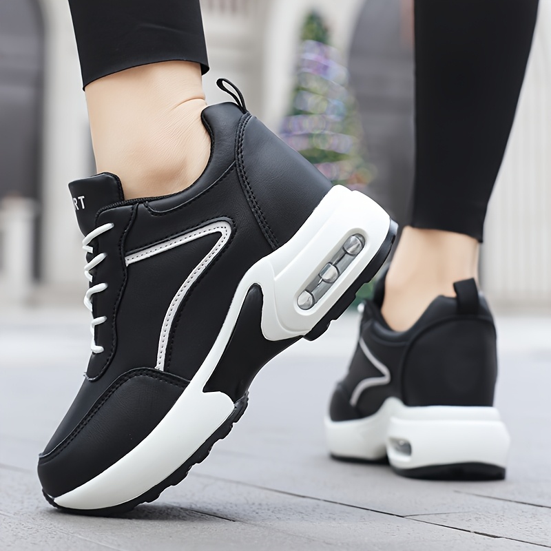 Women's Casual Sneakers, Patchwork Design, Upper with Comfortable Lining, Height-Increasing Women's Shoes, Air Cushion Sole, Running Shoes for Women, Women Shoes