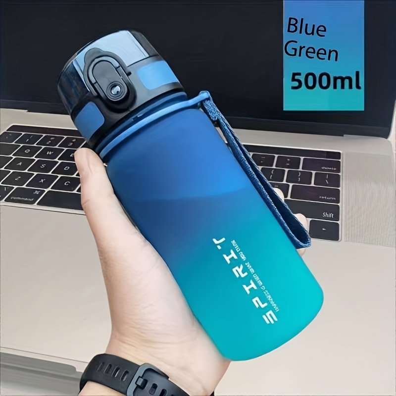 Image of 1pc Gradient Water Bottle.500ml/16.9oz Leakproof With Time Marker And Opening Design - Perfect For Cycling, Running, Outdoor Activities