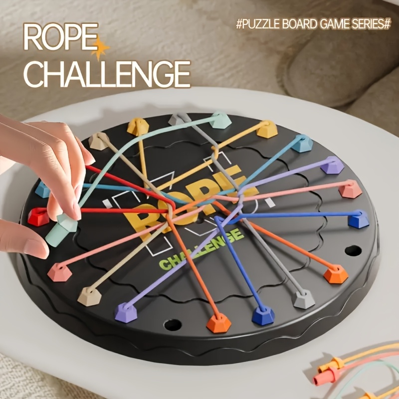 Colorful Rope Challenge Board Game - Enhances Logical Thinking & Creativity, Ideal for Teens & Family Fun, Perfect Gift for Valentine's Day, Thanksgiving, Christmas & New Year, Teen Puzzle Game | Strategy Game | Flexible Rope Pieces