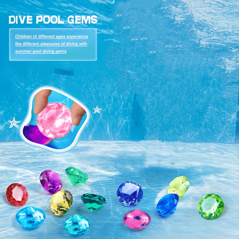  16 Pieces Dive Gem Pool Toys Sinking Diving Gems Dive